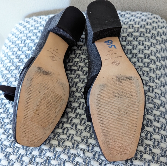 Antonio Melani Sameera High Heels 9.5 Felt Wool Look with Bow Block Heel Loafer - Picture 6 of 7